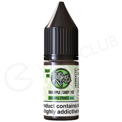 Sour Apple Strawzz On Ice Nic Salt E-Liquid by Ruthless Bar Saltz