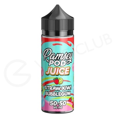 Straw Kiwi Bubblegum Shortfill E-Liquid by Ramsey Pod 100ml