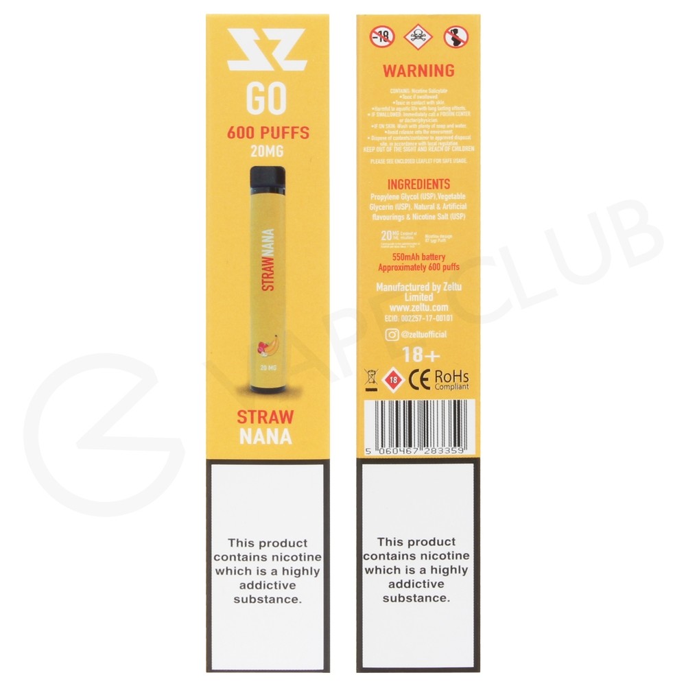 Straw Nana Zeltu Go Disposable Vape