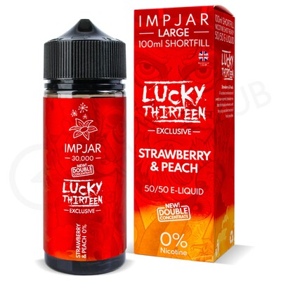 Strawberry & Peach Shortfill E-Liquid by Imp Jar & Lucky Thirteen 100ml