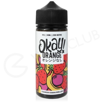 Strawberry Banana Bubblegum Shortfill E-Liquid by Okay Orange 100ml