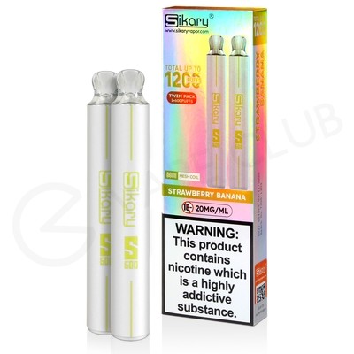 Strawberry Banana Sikary S600 Disposable Vape Twin Pack