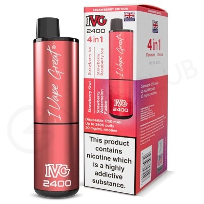 Strawberry Edition IVG 2400 Disposable Vape