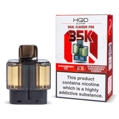 Strawberry Ice & Strawberry Cranberry Cherry HQD Glow Air 35K Refill Pods