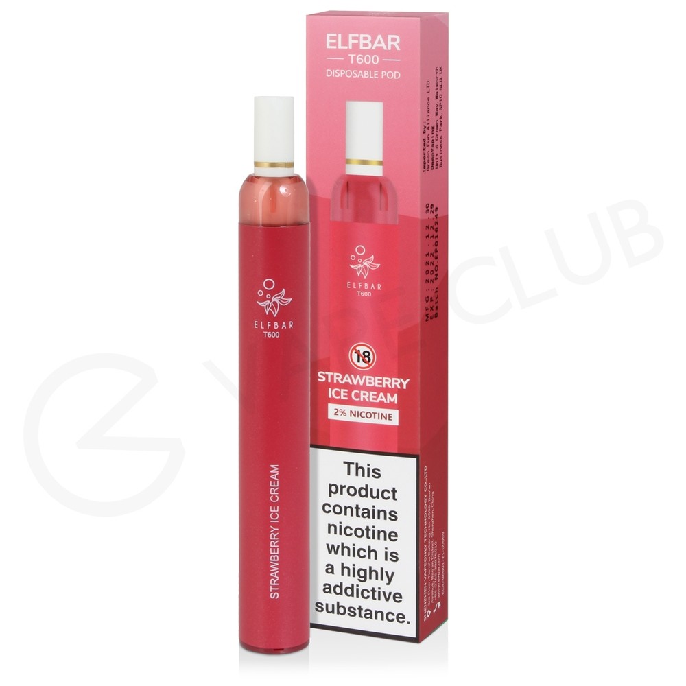 Strawberry Ice Cream Elf Bar T600 Disposable Vape
