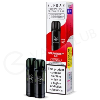 Strawberry Ice Elf Bar 600 Prefilled Pods