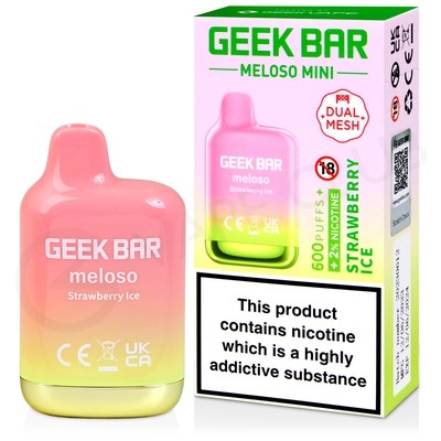 Strawberry Ice Geek Bar Meloso Mini Disposable Vape