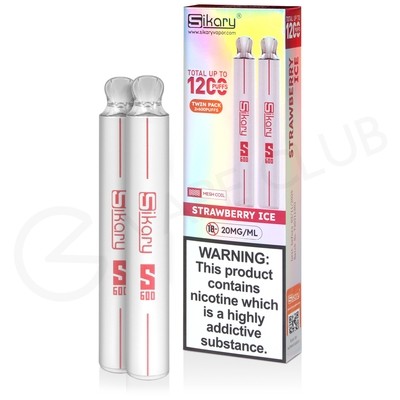 Strawberry Ice Sikary S600 Disposable Vape Twin Pack