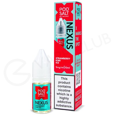 Strawberry Kiwi Ice Nic Salt E-Liquid by Pod Salt Nexus