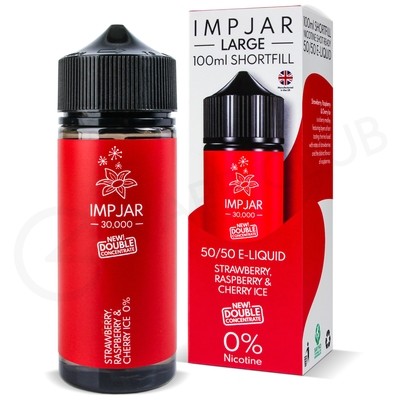 Strawberry Raspberry & Cherry Ice Shortfill E-Liquid by Imp Jar Large 100ml