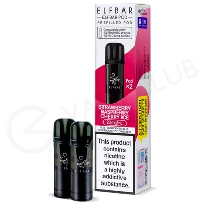 Strawberry Raspberry Cherry Ice Elf Bar 600 Prefilled Pods