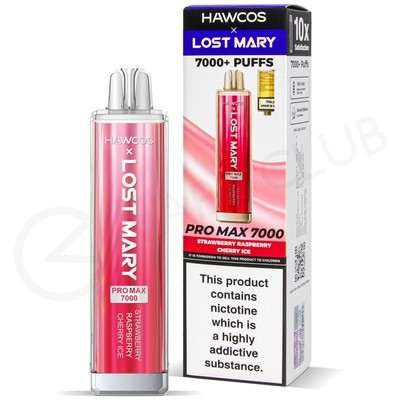 Strawberry Raspberry Cherry Ice Hawcos x Lost Mary Promax 7000 Disposable Vape