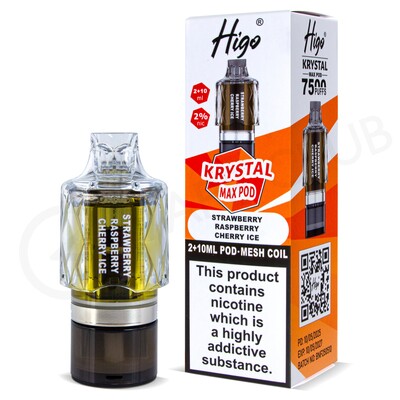 Strawberry Raspberry Cherry Ice Higo Krystal Max Refill Pod