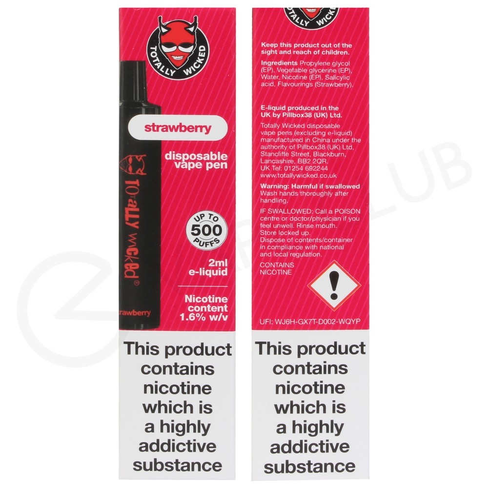 Strawberry Totally Wicked Disposable Vape