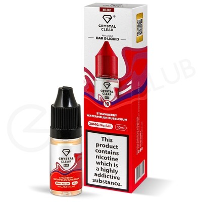 Strawberry Watermelon Bubblegum Nic Salt E-Liquid by Crystal Clear