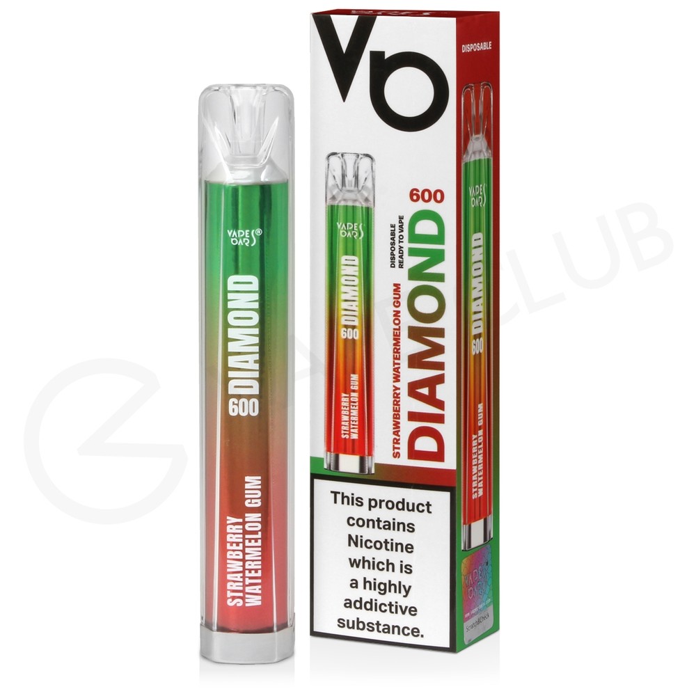 Strawberry Watermelon Gum Vapes Bars Diamond 600 Disposable Vape