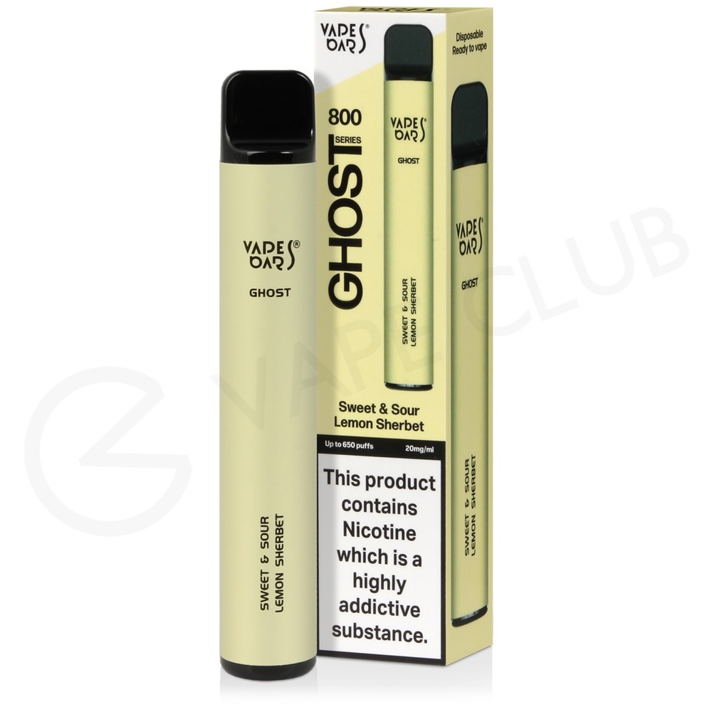 Sweet & Sour Lemon Sherbet Vapes Bars Ghost 800 Disposable Vape