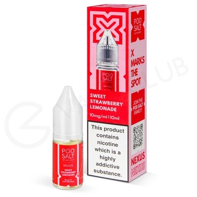 Sweet Strawberry Lemonade Nic Salt E-Liquid by Pod Salt Nexus