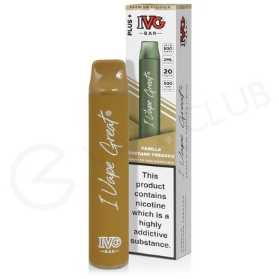 Vanilla Custard Tobacco IVG Bar Plus Disposable Vape