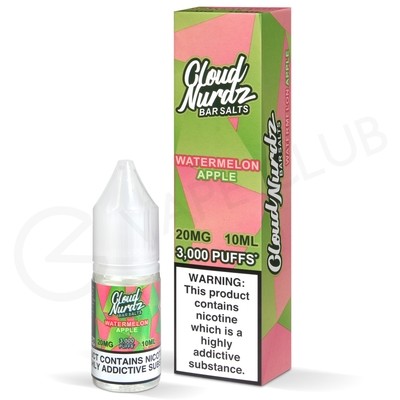 Watermelon Apple Nic Salt E-Liquid by Cloud Nurdz Bar Salts