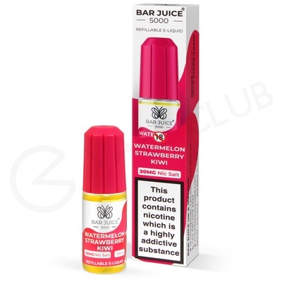 Watermelon, Strawberry & Kiwi Nic Salt E-Liquid by Bar Juice 5000