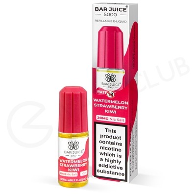 Watermelon, Strawberry &amp; Kiwi Nic Salt E-Liquid by Bar Juice 5000