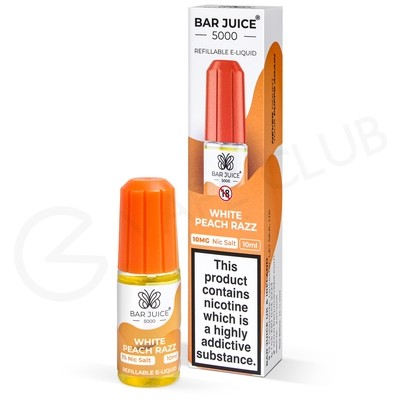 White Peach Razz Nic Salt E-Liquid by Bar Juice 5000