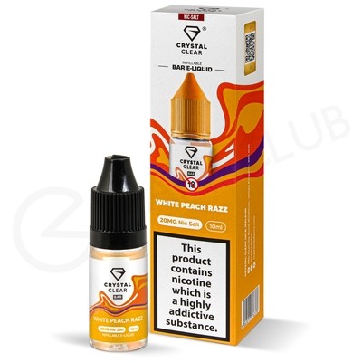 White Peach Razz Nic Salt E-Liquid by Crystal Clear