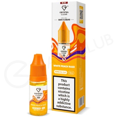 White Peach Razz Nic Salt E-Liquid by Crystal Clear