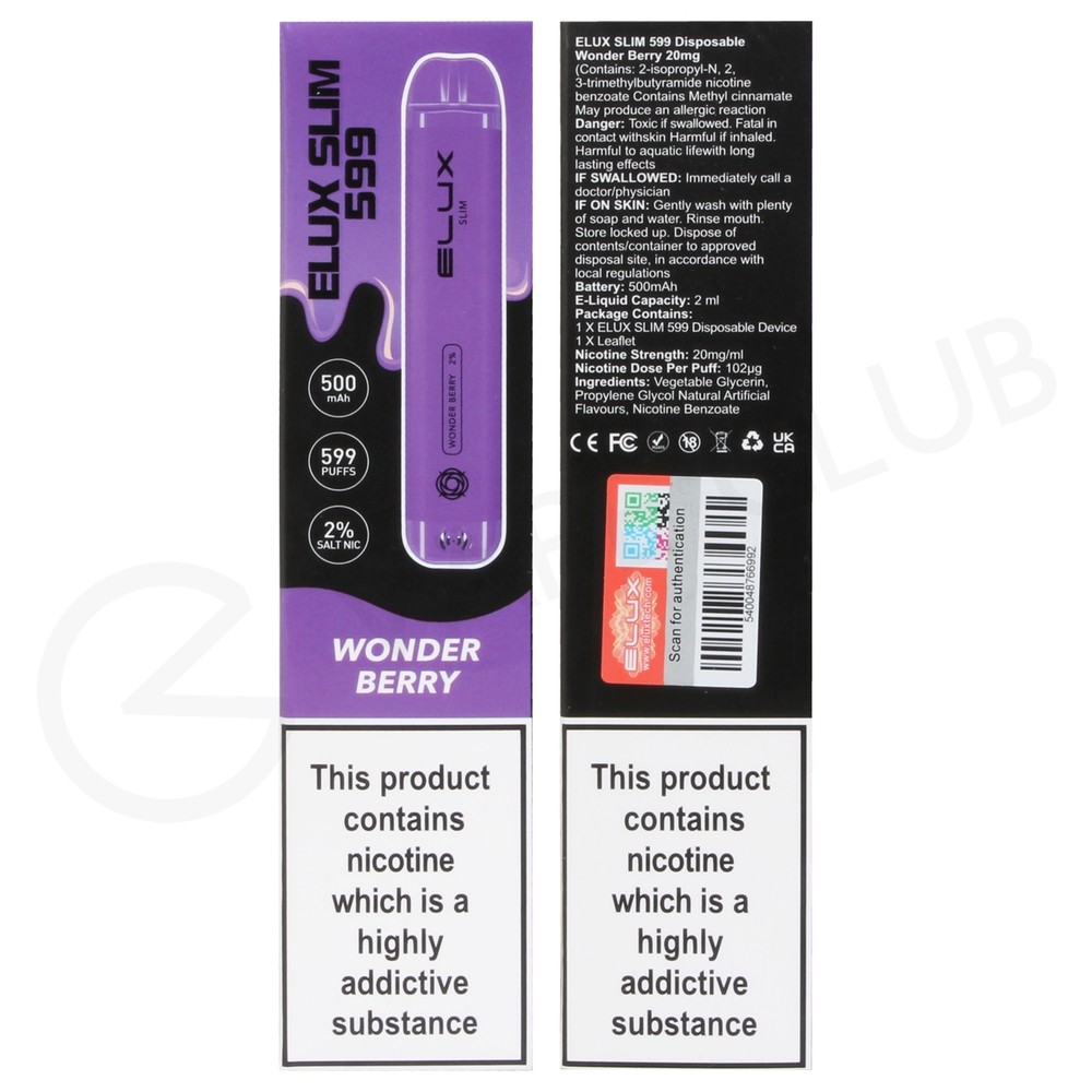 Wonder Berry Elux Slim Disposable Vape