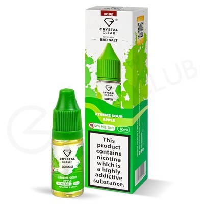 Xtreme Sour Apple Nic Salt E-Liquid by Crystal Clear